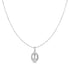 Silver Floral Oval Pendent Necklace